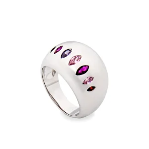 Anillos Con Piedras | LINEARGENT Anillos con piedras diseño burbuja tono rosado