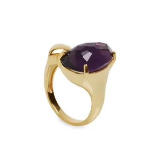Anillos Con Piedras | Anillos Grandes | LINEARGENT Anillos con piedras diseño de cuarzo adamantino zafiro