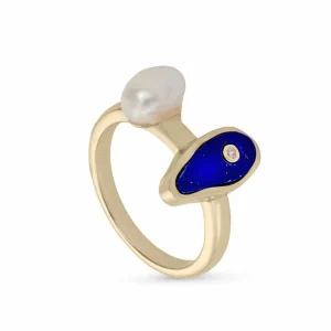 Anillos Dorados | Anillos Con Piedras | LINEARGENT Anillos con piedras diseño de piedra natural y perla