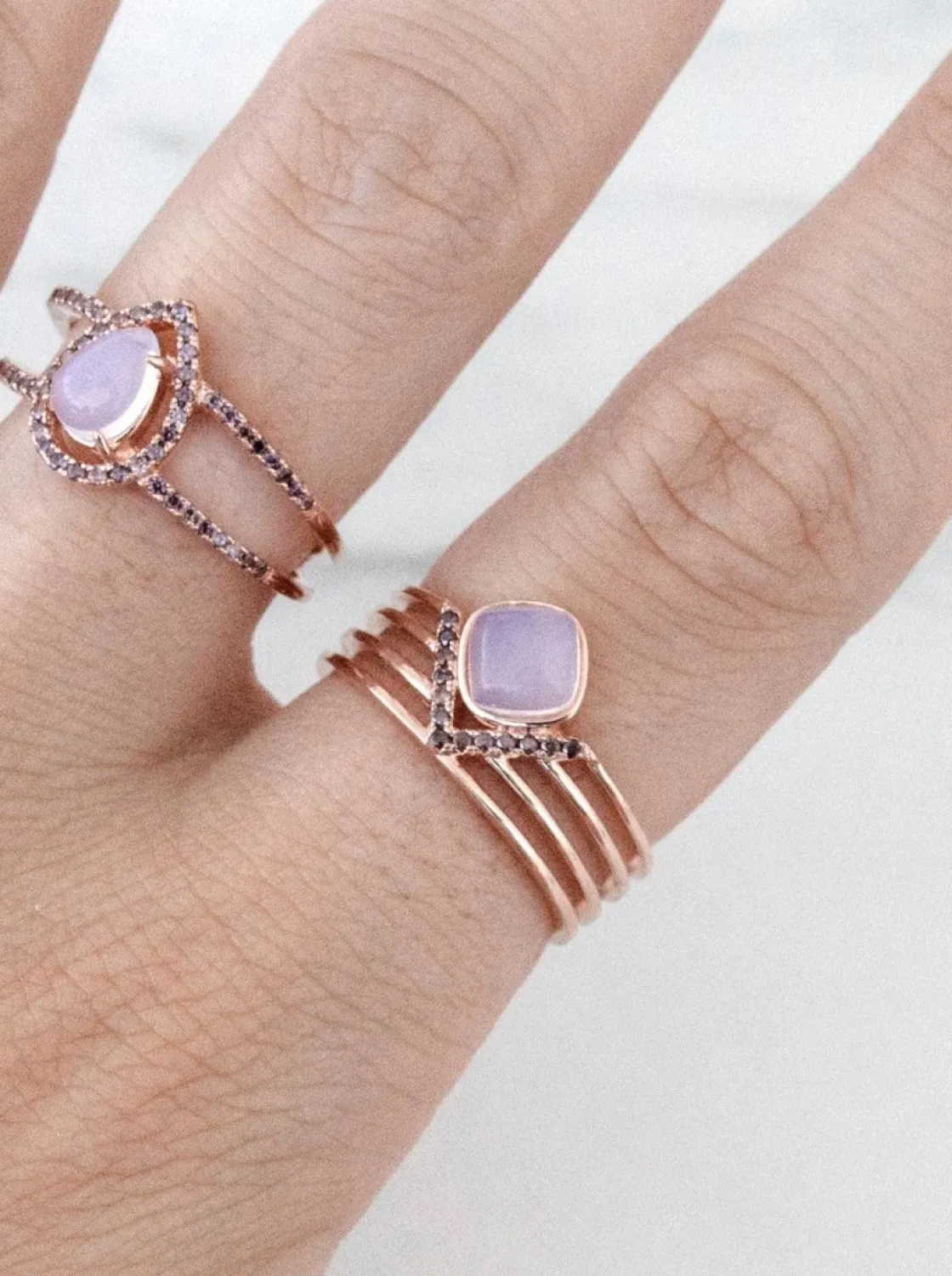 Anillos Con Piedras | Anillos Anchos | LINEARGENT Anillos con piedras diseño de rombo con circonitas