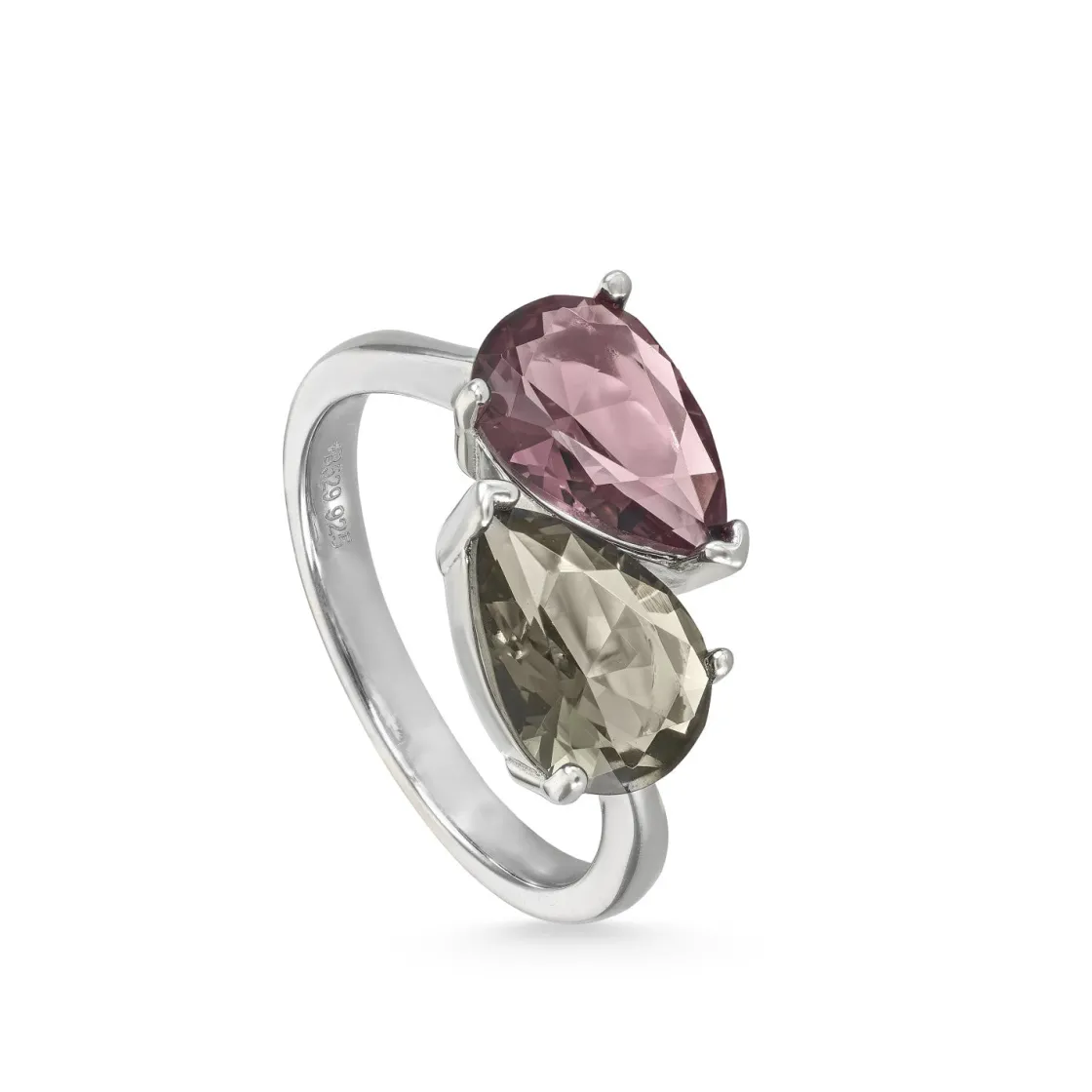 Anillos Especiales | Anillos Con Piedras | LINEARGENT Anillos con piedras diseño dos gemas tono terroso