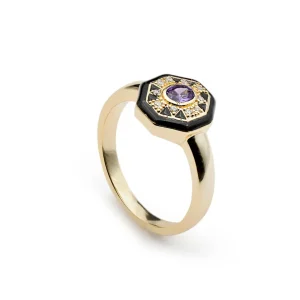 Anillo Sello | LINEARGENT Anillos con piedras diseño geométrico estilo étnico