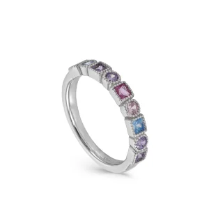 Anillos Con Piedras | LINEARGENT Anillos con piedras diseño geométrico multicolor