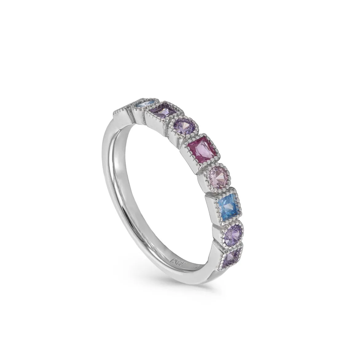 Anillos Con Piedras | LINEARGENT Anillos con piedras diseño geométrico multicolor