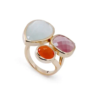 Anillos Con Piedras | Anillos Grandes | LINEARGENT Anillos con piedras diseño lágrima cuarzo rosa
