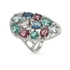 Anillos Con Piedras | Anillos Grandes | LINEARGENT Anillos con piedras diseño mosaico en tonos verdes