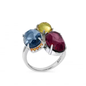 Anillos Con Piedras | Anillos Grandes | LINEARGENT Anillos con piedras diseño multicolor con circonitas