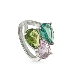 Anillos Especiales | Anillos Con Piedras | LINEARGENT Anillos con piedras diseño tres gemas talla pera