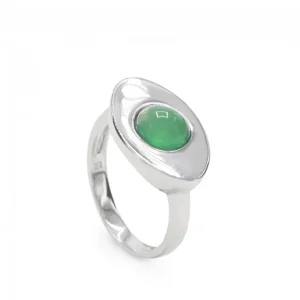 Anillos Con Piedras | LINEARGENT Anillos con piedras en plata con ojo de ágata verde