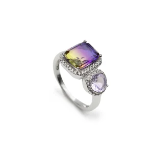Anillos Con Piedras | LINEARGENT Anillos con piedras en tonos lavanda y amarillo