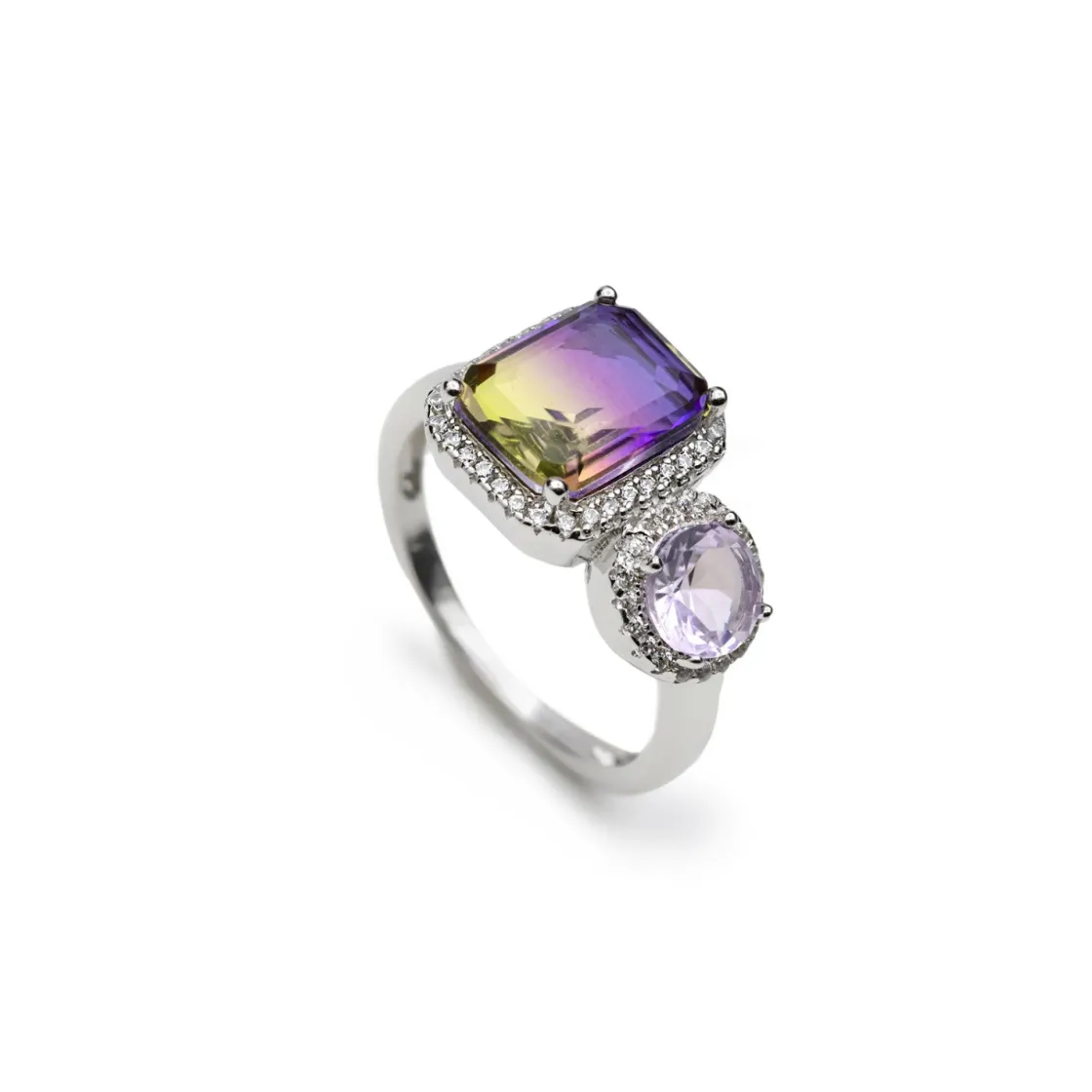 Anillos Con Piedras | LINEARGENT Anillos con piedras en tonos lavanda y amarillo