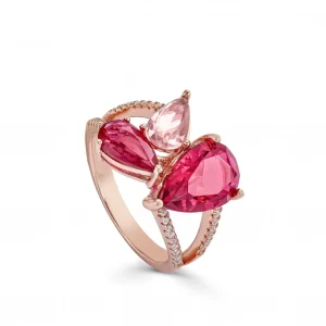 Anillos Con Piedras | LINEARGENT Anillos con piedras en tonos rosados y rojizos