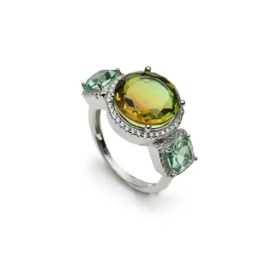 Anillos Con Piedras | LINEARGENT Anillos con piedras en tonos verde y naranja