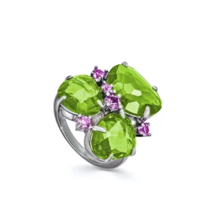 Anillos Con Piedras | Anillos Grandes | LINEARGENT Anillos con piedras en tonos verdes y circonitas