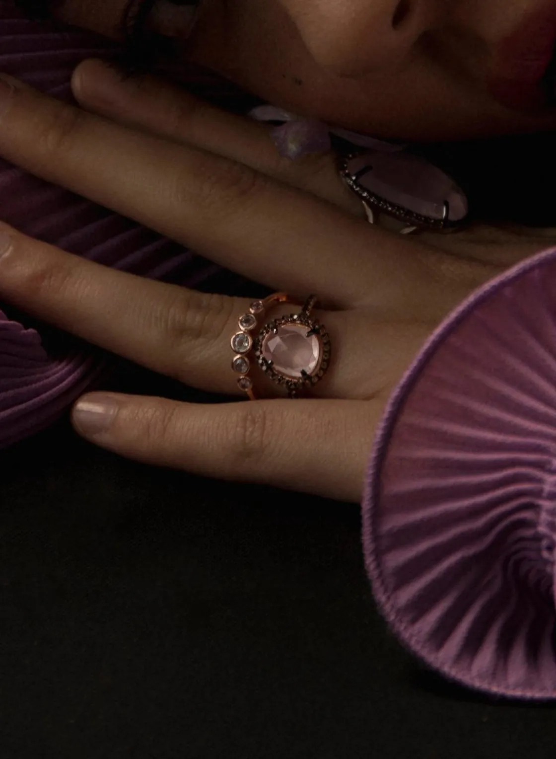 Anillos Con Piedras | LINEARGENT Anillos con piedras estilo doble sortija con circonitas