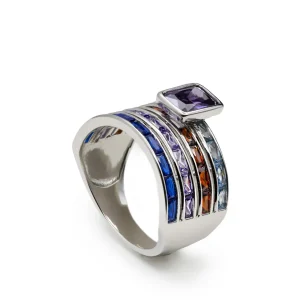 Anillos Con Piedras | LINEARGENT Anillos con piedras motivo central rectangular tono lavanda