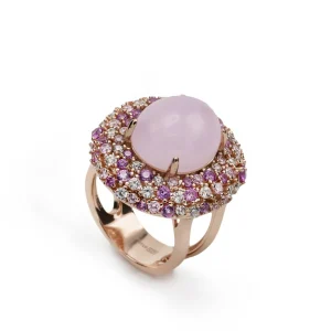 Anillos Con Piedras | Anillos Grandes | LINEARGENT Anillos con piedras motivo central rosado con circonitas