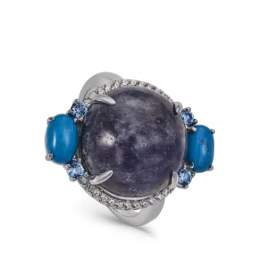 Anillos Con Piedras | LINEARGENT Anillos con piedras naturales diseño circular con circonitas