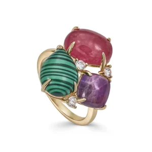 Anillos Con Piedras | LINEARGENT Anillos con piedras naturales diseño triple con garras
