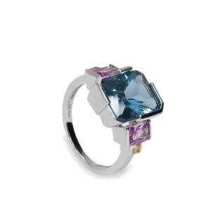 Anillos Con Piedras | Anillos Grandes | LINEARGENT Anillos con piedras talla esmeralda calcedonia