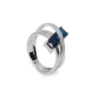 Anillos Con Piedras | LINEARGENT Anillos con piedras talla esmerlada tono zafiro