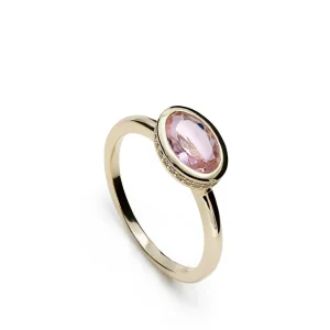 Anillos Especiales | Anillos Dorados | LINEARGENT Anillos con piedras talla oval tono rosa y circonitas