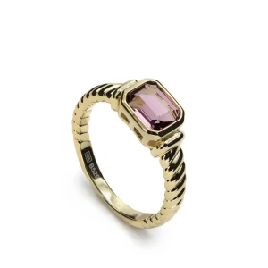 Anillos Con Piedras | LINEARGENT Anillos con piedras talla radiante en tono rosa