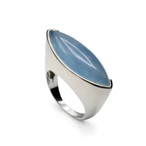 Anillos Con Piedras | Anillos Grandes | LINEARGENT Anillos con piedras tono azul aventurina de plata