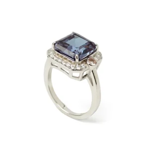 Anillos Especiales | Anillos Con Piedras | LINEARGENT Anillos con piedras tono hematite y rosa