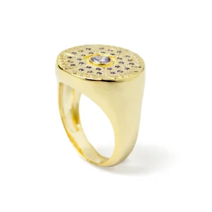 Anillos Con Piedras | LINEARGENT Anillos con piedras tono púrpura diseño redondo