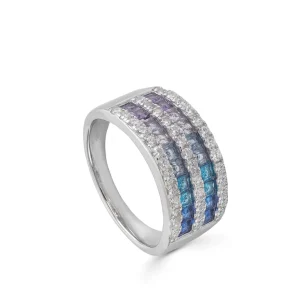 Anillos Con Piedras | LINEARGENT Anillos con piedras tonos azules y circonitas