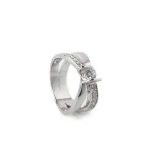 Anillos Circonitas | LINEARGENT Anillos criconitas de plata con diseño cruzado