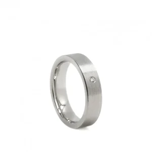 Anillos De Compromiso | LINEARGENT Anillos de compromis diseño grueso y liso con circonita