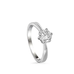 Anillos De Compromiso | Anillo Solitario | LINEARGENT Anillos de compromiso diseño de cuarzo adamantino grueso