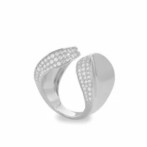 Anillos De Diseño | Anillos Anchos | LINEARGENT Anillos de diseño abierto formado por circonitas laterales