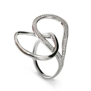 Anillos De Diseño | Anillos Grandes | LINEARGENT Anillos de diseño con dos lágrimas entrelazadas