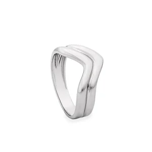 Anillos Pequeños | Anillos De Diseño | LINEARGENT Anillos de diseño de plata con dos raíles irregulares