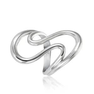 Anillos Especiales | Anillos De Diseño | LINEARGENT Anillos de diseño de plata estilo líquido y curvado