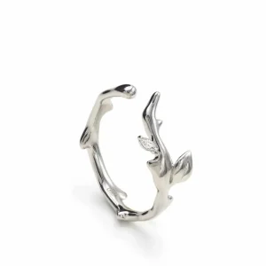 Anillos Pequeños | Anillos De Diseño | LINEARGENT Anillos de diseño de plata rama con circonita