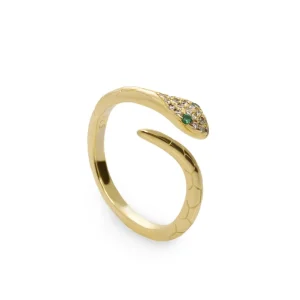 Anillos Dorados | Anillos De Diseño | LINEARGENT Anillos de diseño de plata silueta de serpiente