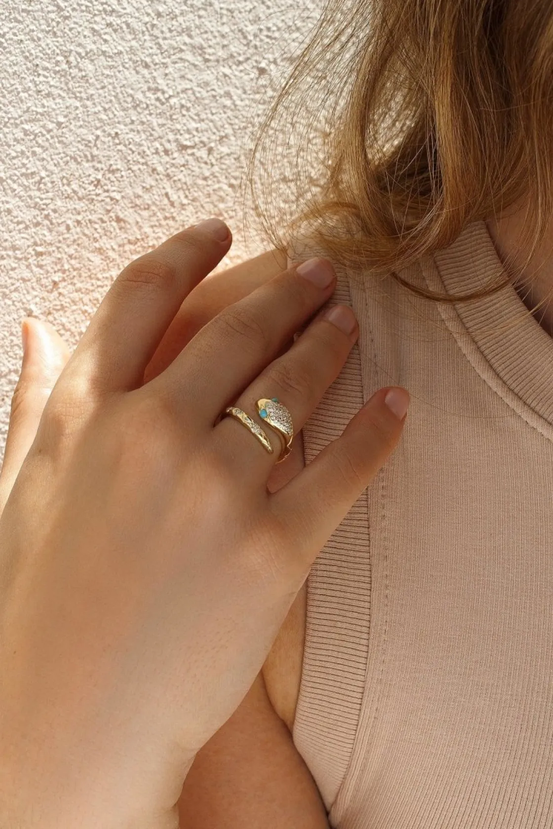 Anillos De Diseño | LINEARGENT Anillos de diseño motivo de serpiente entrelazada y circonitas