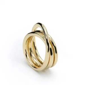 Anillos Dorados | Anillos De Diseño | LINEARGENT Anillos de diseño raíl elevado con baño de oro