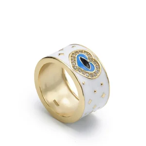 Anillos Anchos | LINEARGENT Anillos esmalte en plata diseño corazón