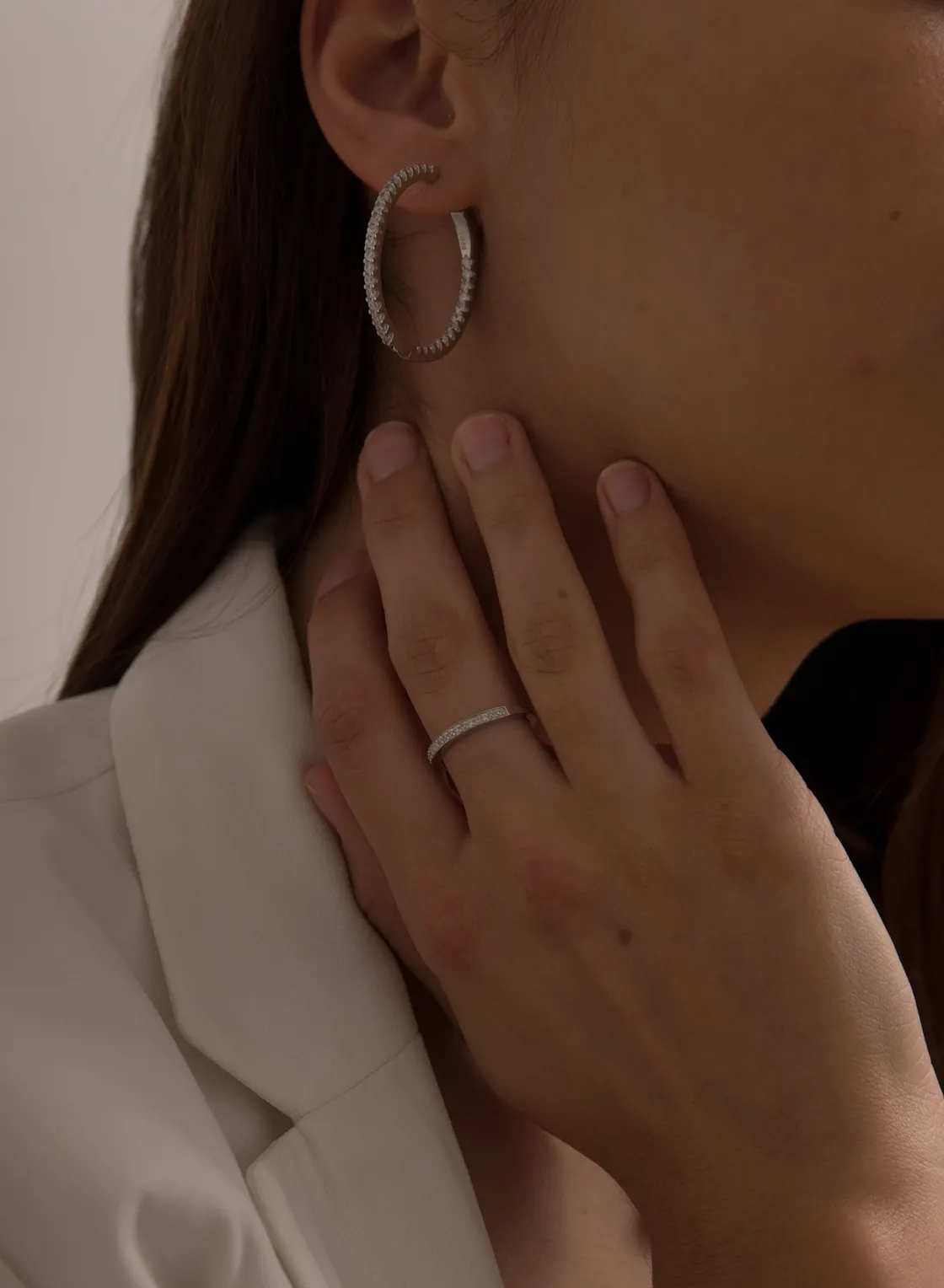 Anillos Pequeños | Anillos Finos | LINEARGENT Anillos finos de plata con engaste de circonita