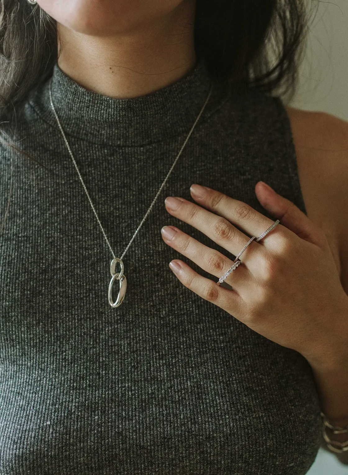Anillos Pequeños | Anillos Finos | LINEARGENT Anillos finos de plata diseño clásico con circonita
