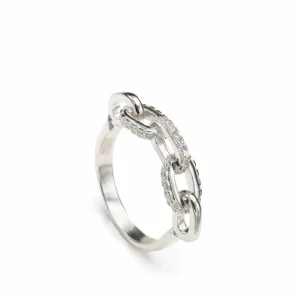 Anillos Finos | LINEARGENT Anillos finos de plata diseño de cadena y circonitas