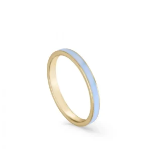 Anillos Pequeños | Anillos Finos | LINEARGENT Anillos finos de plata diseño esmalte azul cielo