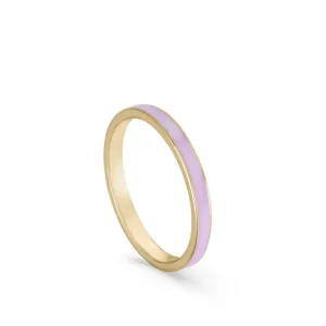 Anillos Pequeños | Anillos Finos | LINEARGENT Anillos finos de plata diseño esmalte rosa palo