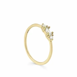 Anillos Pequeños | Anillos Finos | LINEARGENT Anillos finos de plata diseño triple circonita