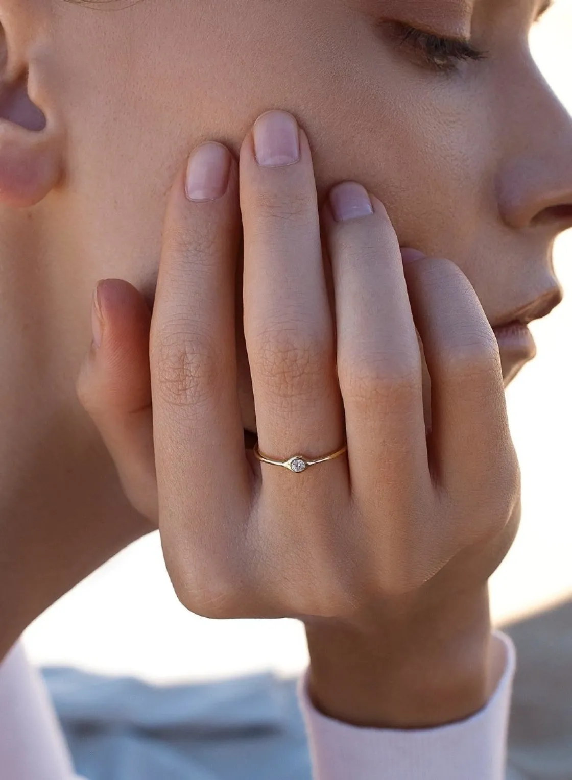Anillos Pequeños | Anillos Finos | LINEARGENT Anillos finos de plata dorado minimalista